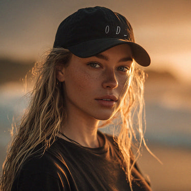 '_Underscore' organic dad cap – black (unisex) by Oldest Daughter