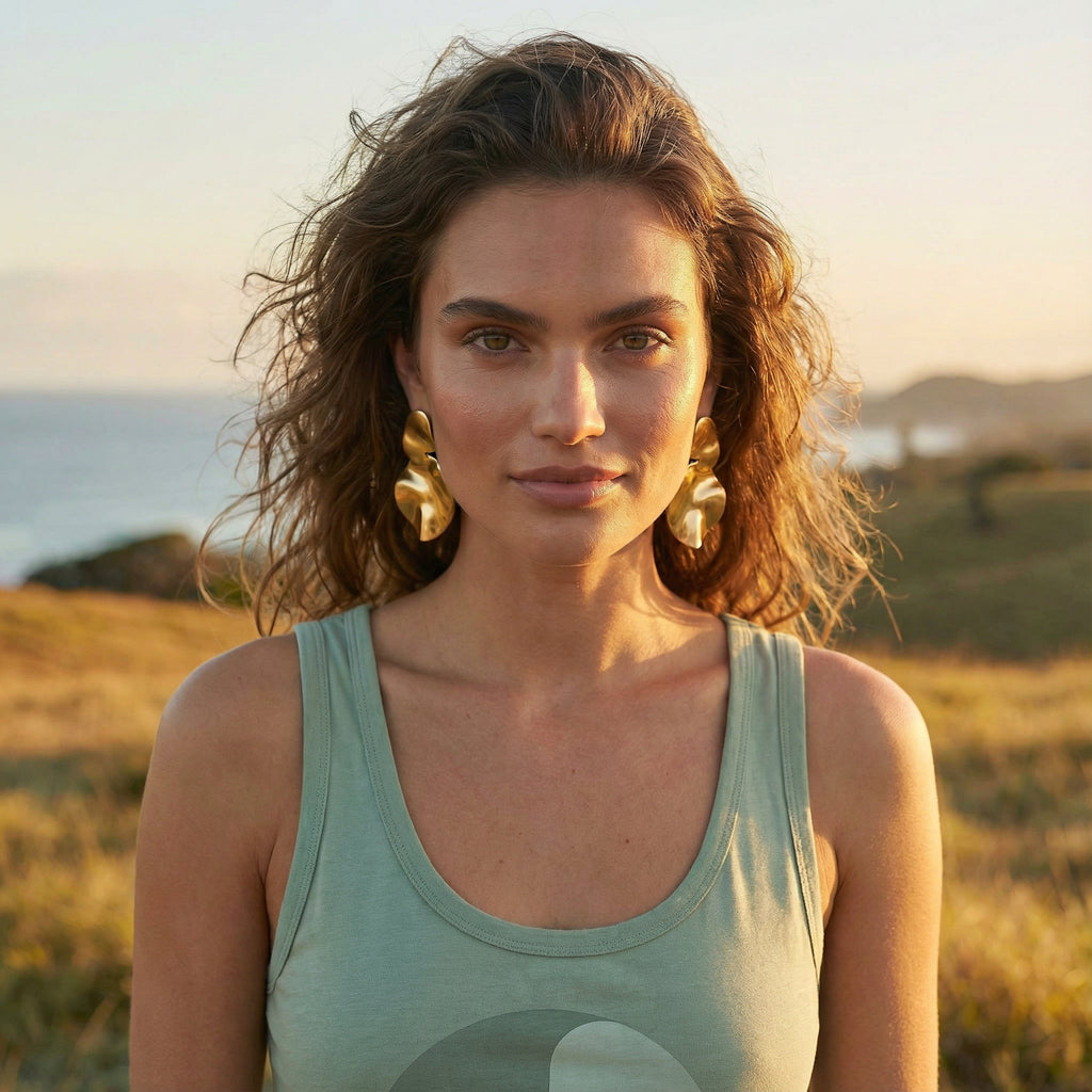 'Aloe Love' Certified Organic (fitted) tank top (women) - Aloe Green by Oldest Daughter