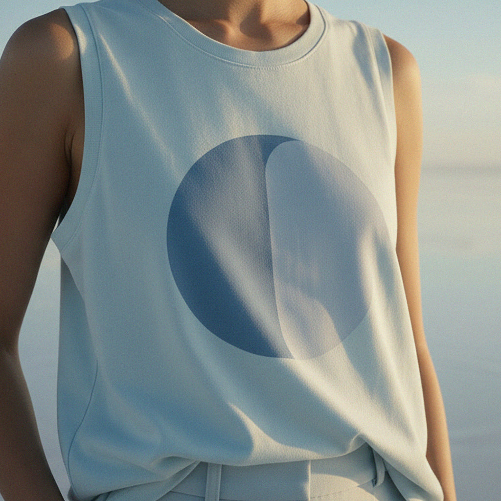 ‘Create Ripples' Certified Organic (basic) tank top (women) - ice blue by Oldest Daughter