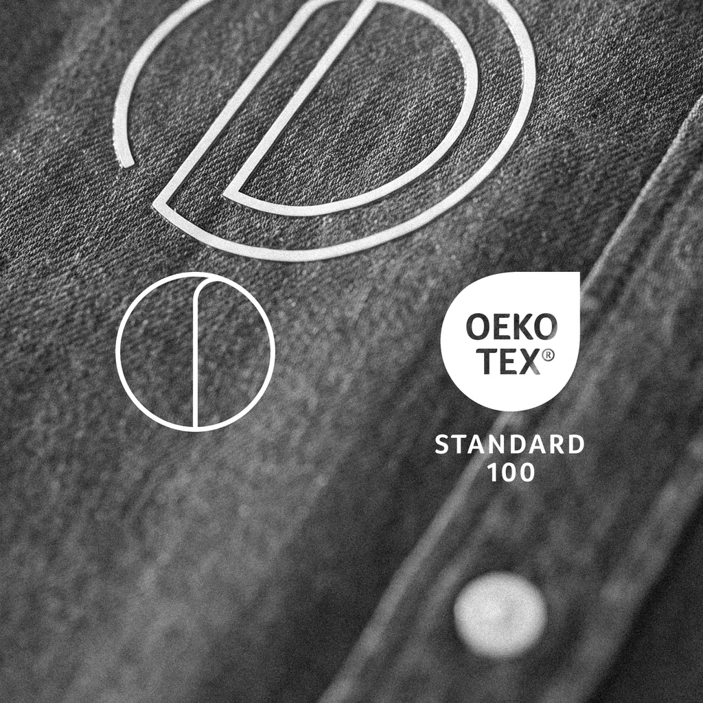 DEE organic denim shirt styled with black leather gloves and boots – Oldest Daughter