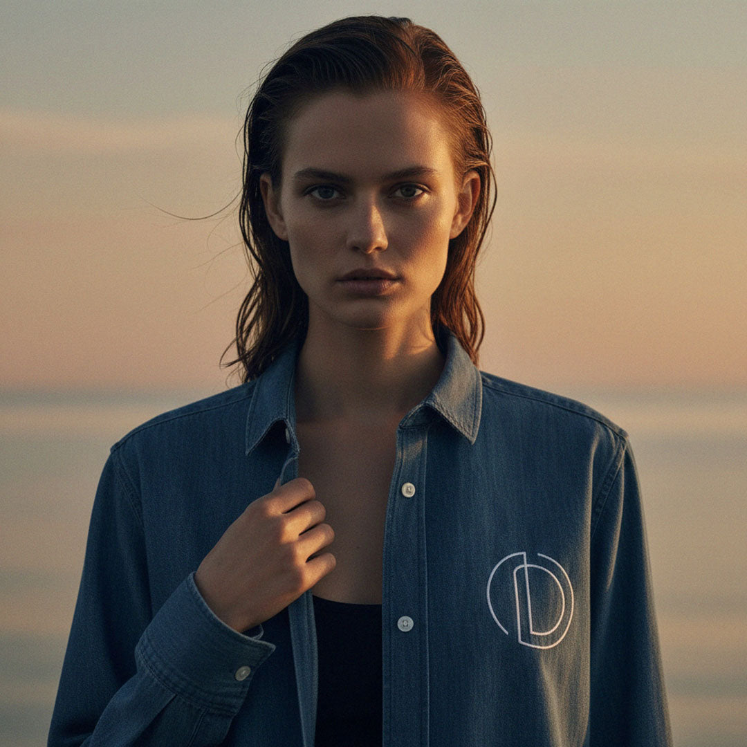 LIMITED EDITION (Pre-Sale): 'Double OD' certified organic (relaxed) shirt – denim blue (women) by Oldest Daughter