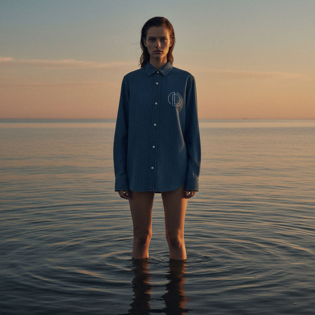 LIMITED EDITION (Pre-Sale): 'Double OD' certified organic (relaxed) shirt – denim blue (women) by Oldest Daughter