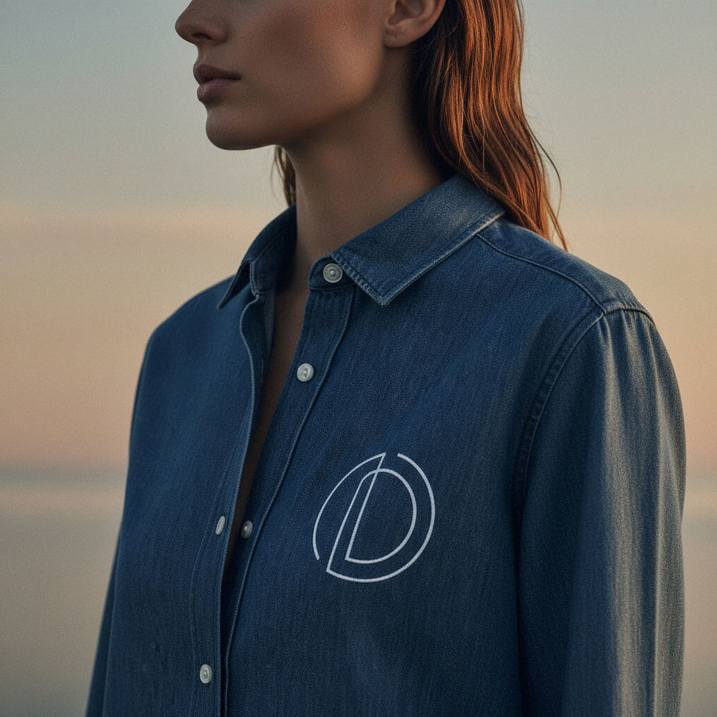LIMITED EDITION (Pre-Sale): 'Double OD' certified organic (relaxed) shirt – denim blue (women) by Oldest Daughter