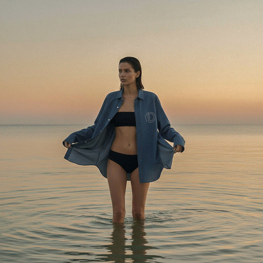 LIMITED EDITION (Pre-Sale): 'Double OD' certified organic (relaxed) shirt – denim blue (women) by Oldest Daughter