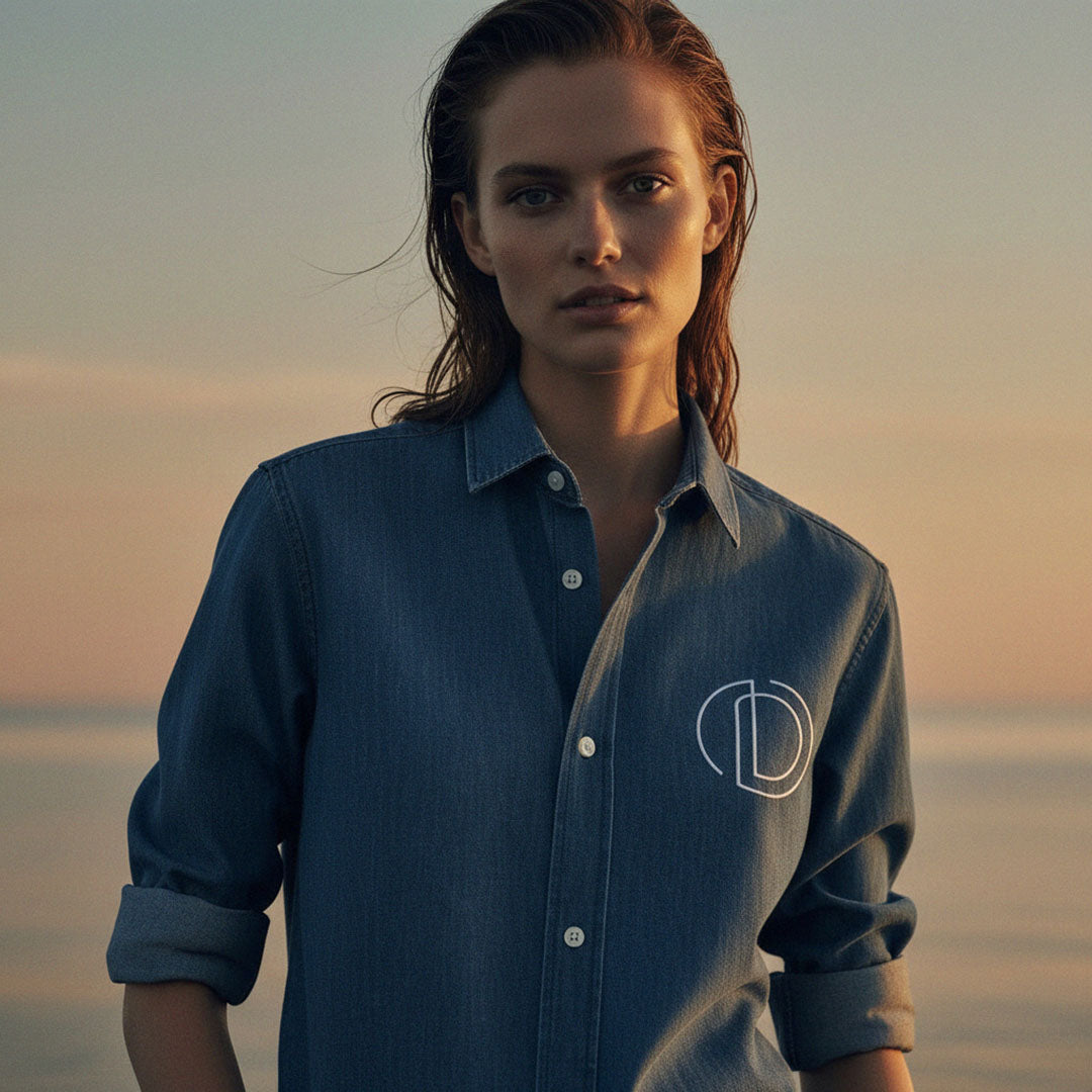 LIMITED EDITION (Pre-Sale): 'Double OD' certified organic (relaxed) shirt – denim blue (women) by Oldest Daughter
