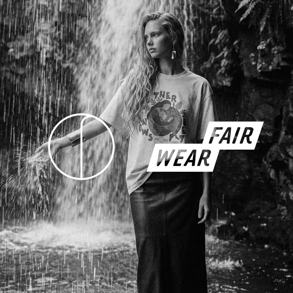 Hem and body detail of the antique white EVE slouch tee – Oldest Daughter, Byron Bay