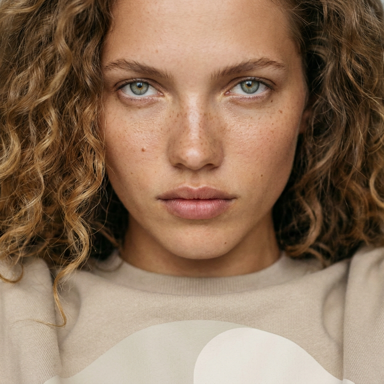 ELLA organic cotton boyfriend jumper in warm sand, close-up – Oldest Daughter
