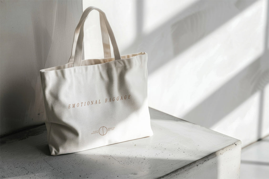 'Emotional Baggage' organic shopping bag by Oldest Daughter