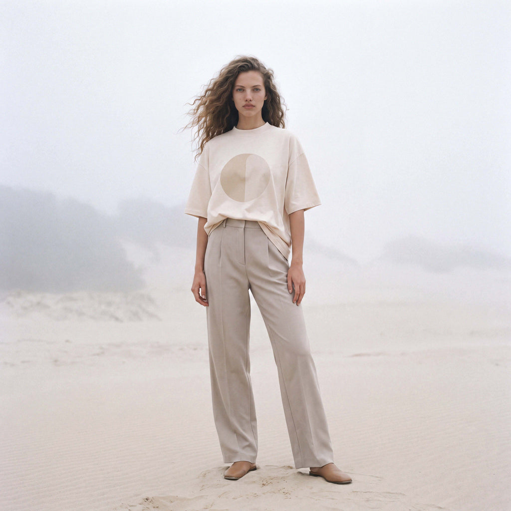 HAZE extra-oversized high-neck boyfriend tee in organic cotton – Oldest Daughter, Byron Bay