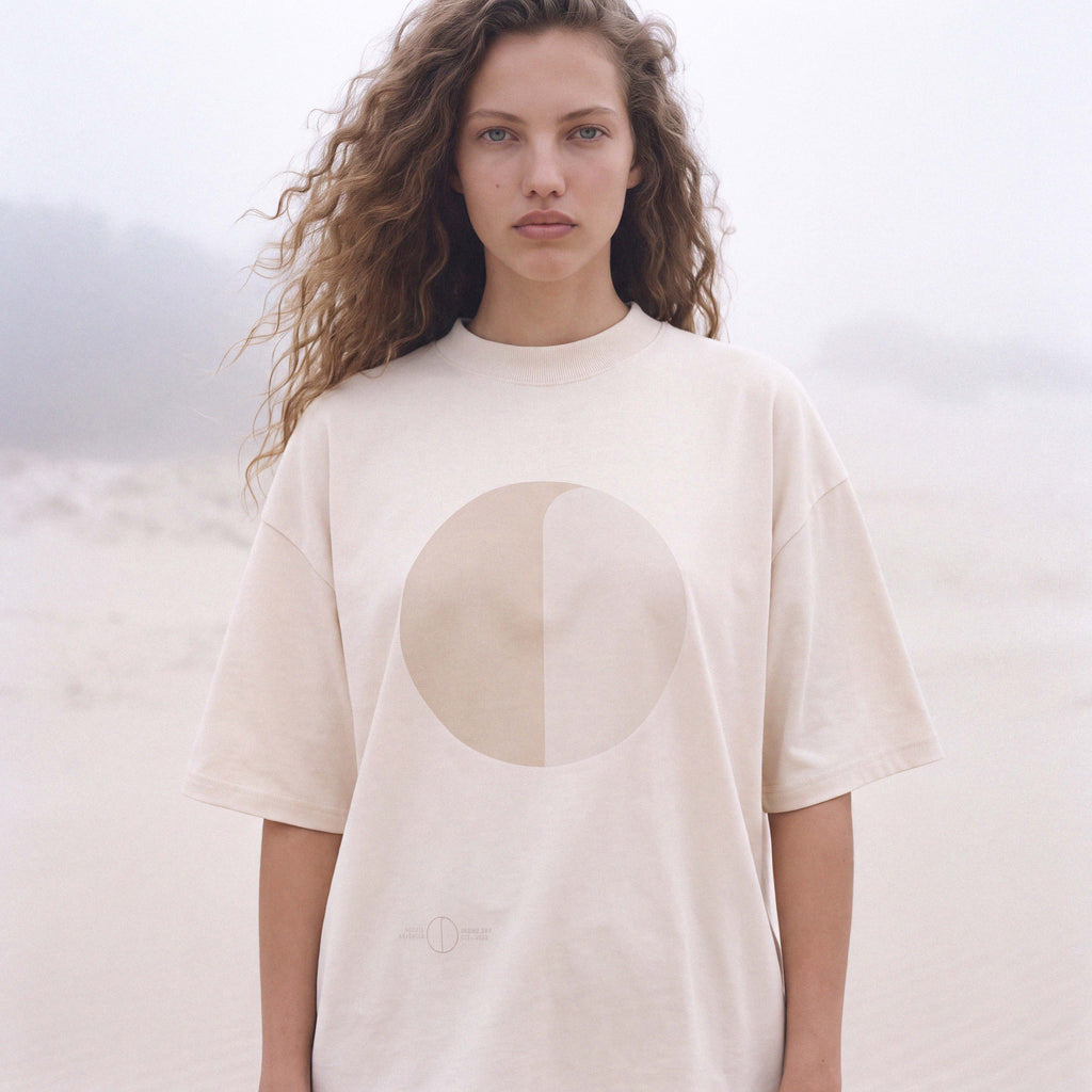 Front view of the HAZE organic cotton oversized boyfriend tee – Oldest Daughter, Byron Bay