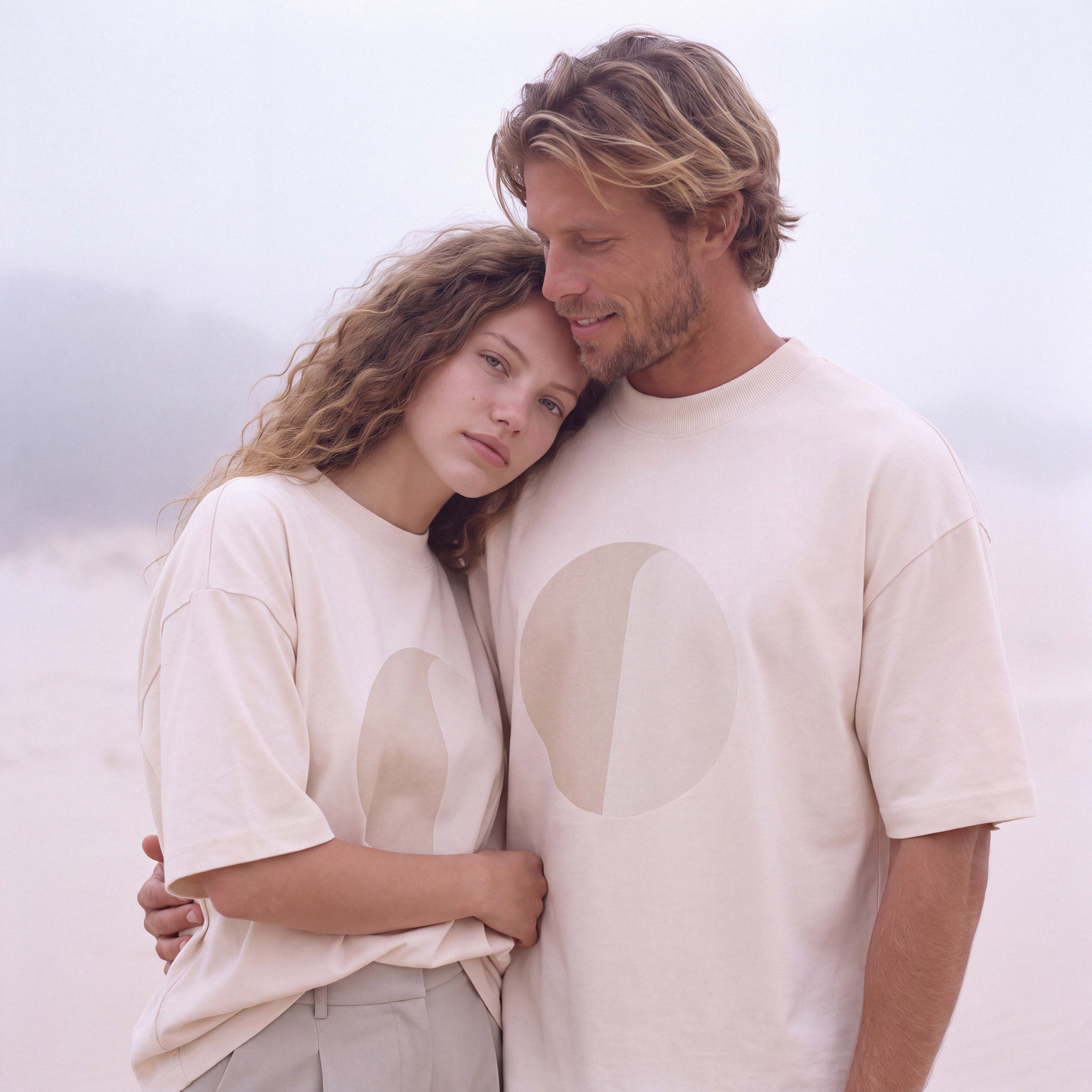 Sleeve and shoulder detail of the HAZE organic cotton tee – Oldest Daughter, Byron Bay