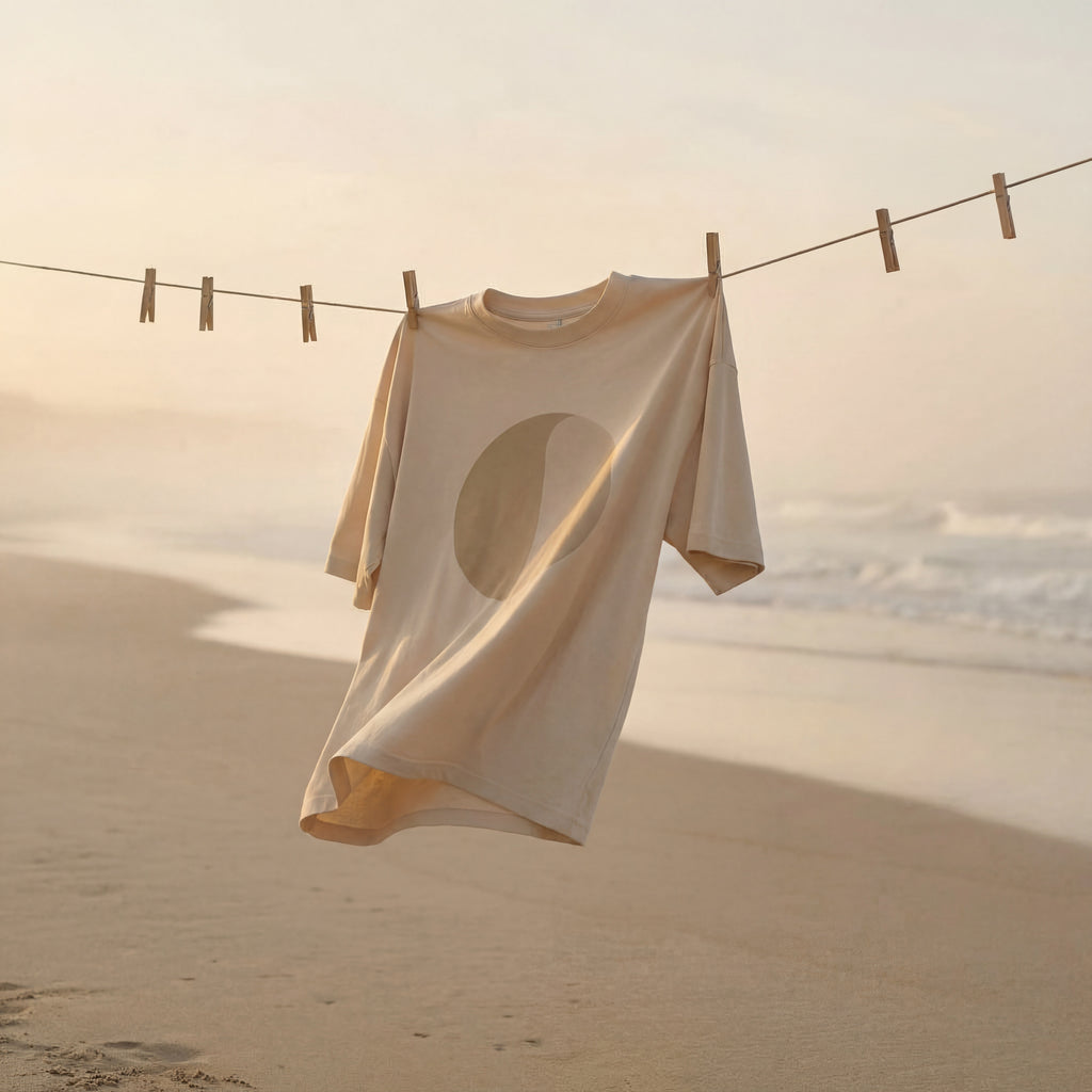 MORNING FOG extra-oversized high neck boyfriend tee