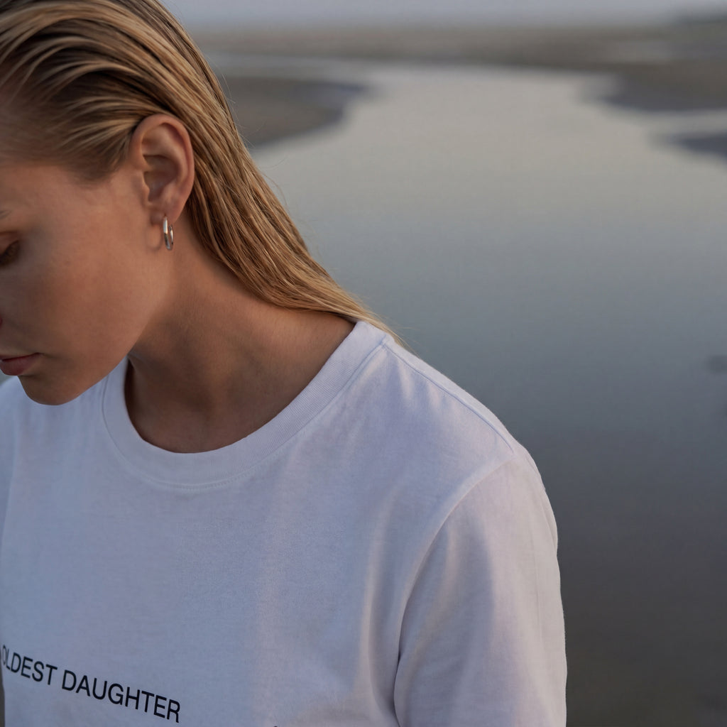 [OD] white organic cotton tee – Oldest Daughter