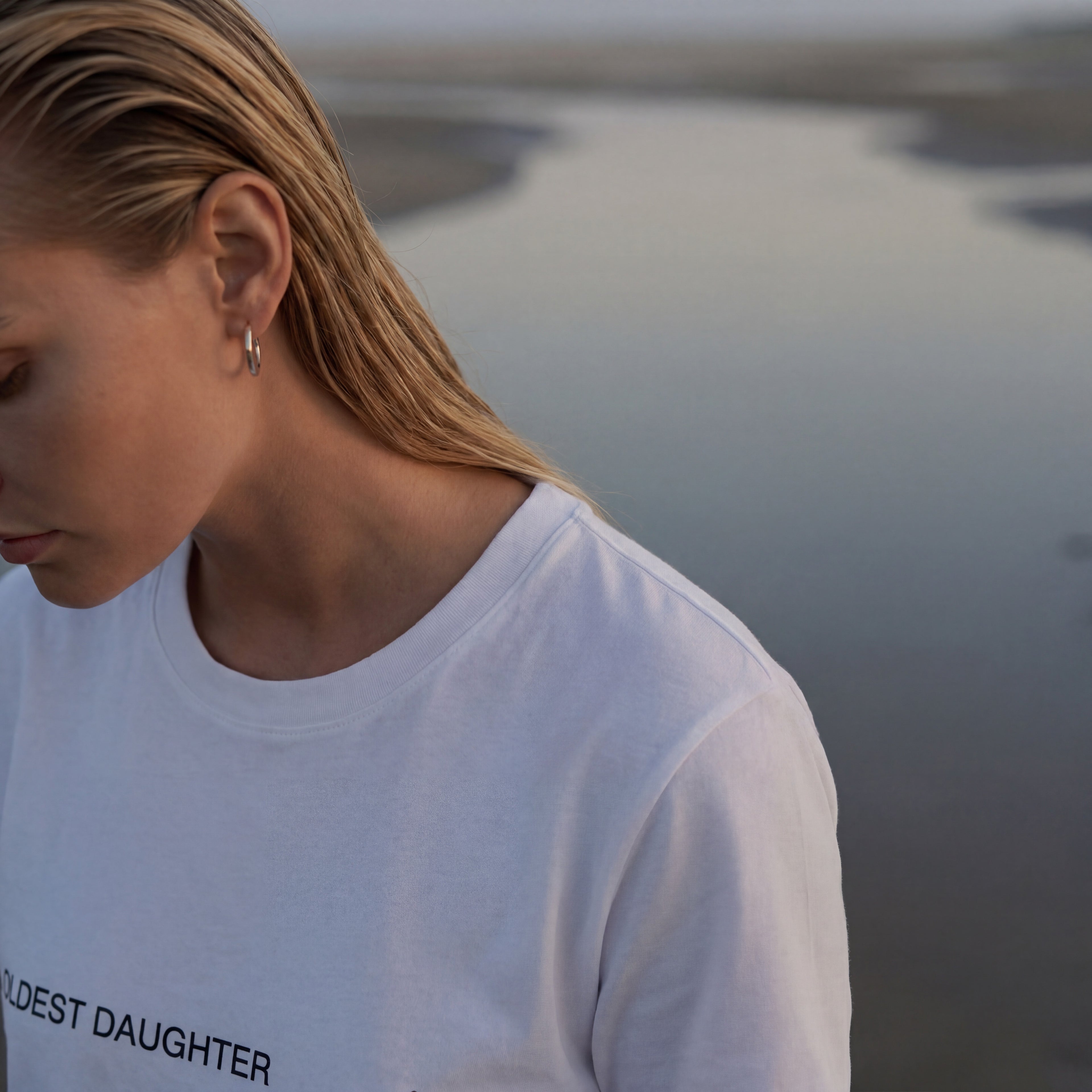 [OD] white organic cotton tee – Oldest Daughter