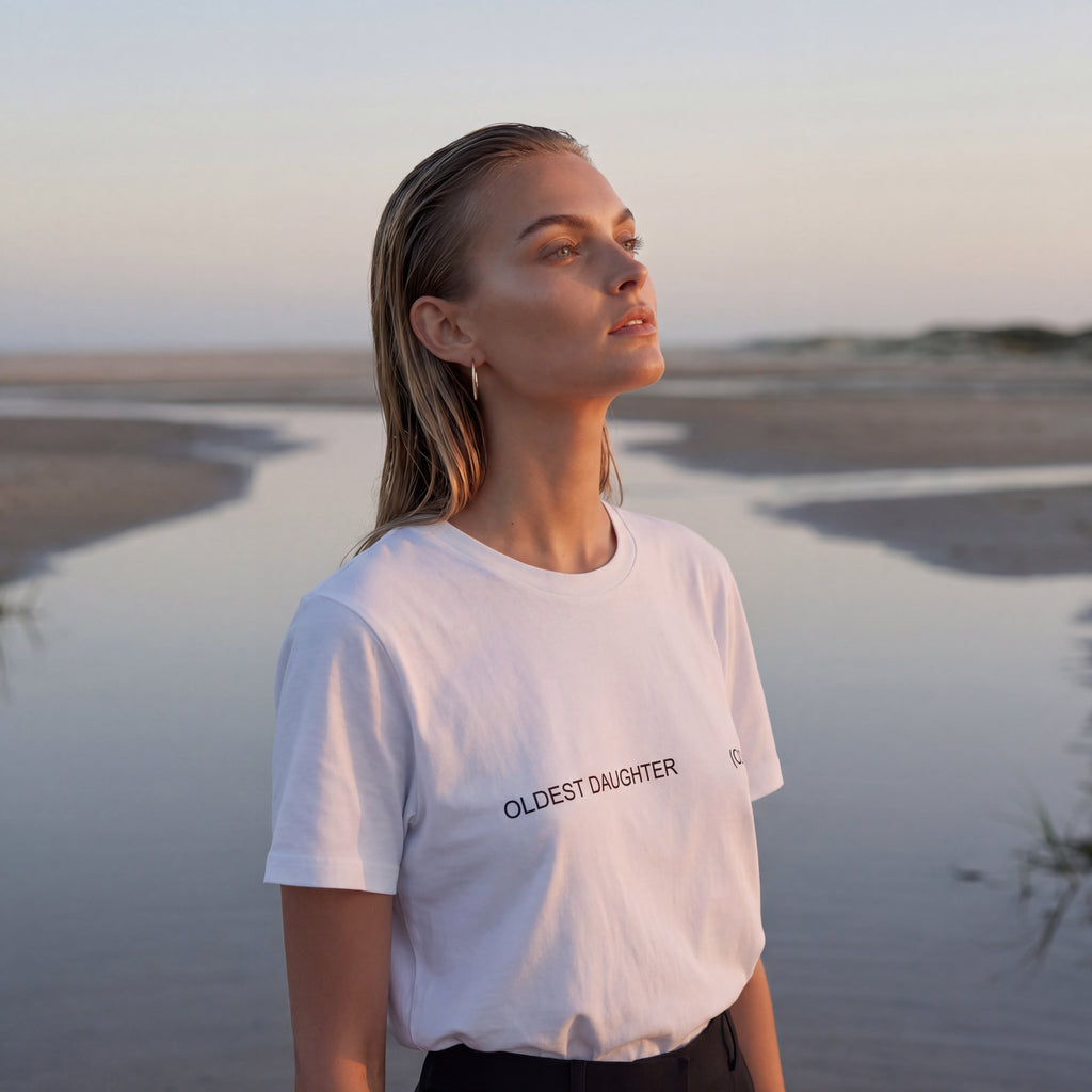[OD] white organic cotton tee – Oldest Daughter, Byron Bay