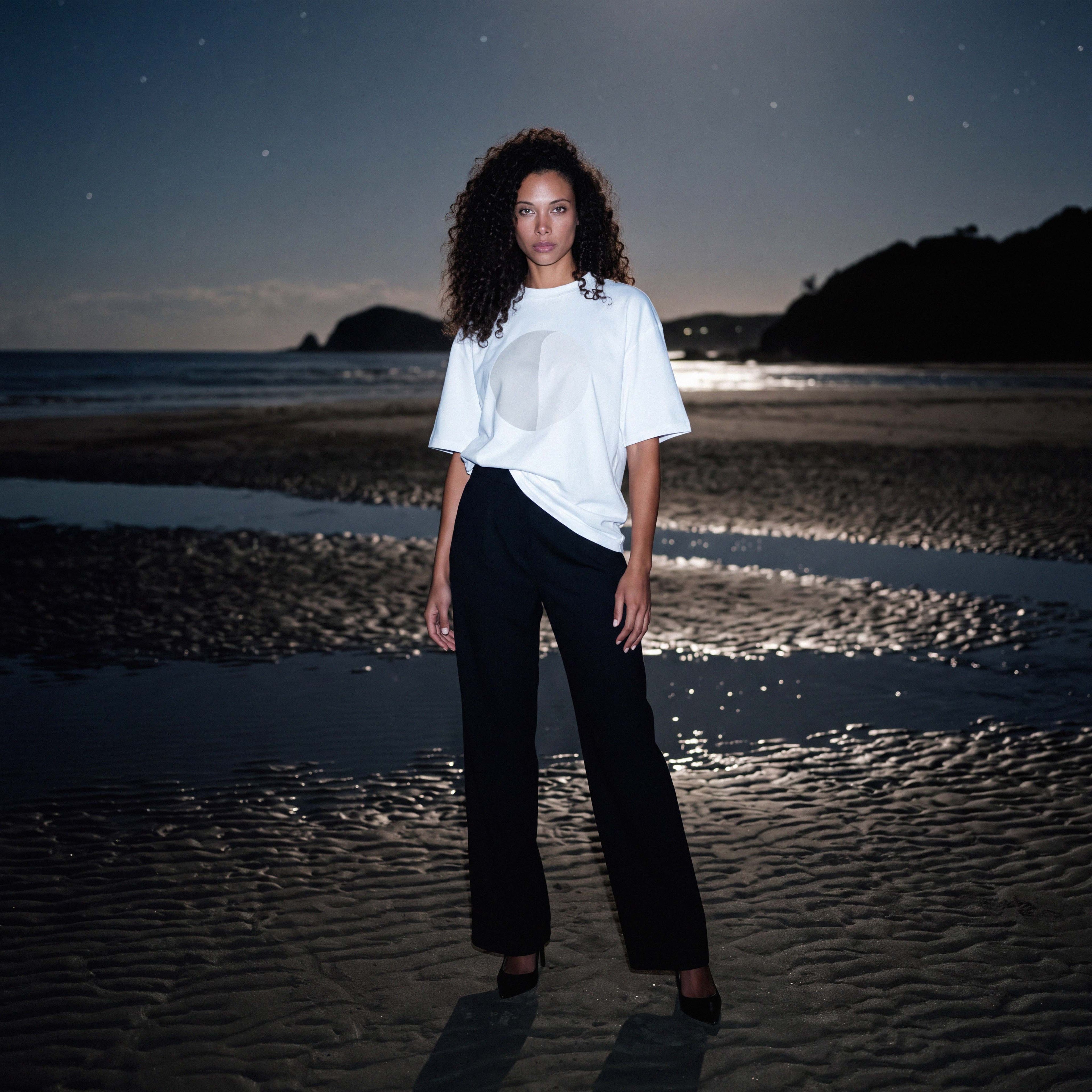 CIARA extra-oversized high-neck boyfriend tee in white organic cotton – Oldest Daughter, Byron Bay