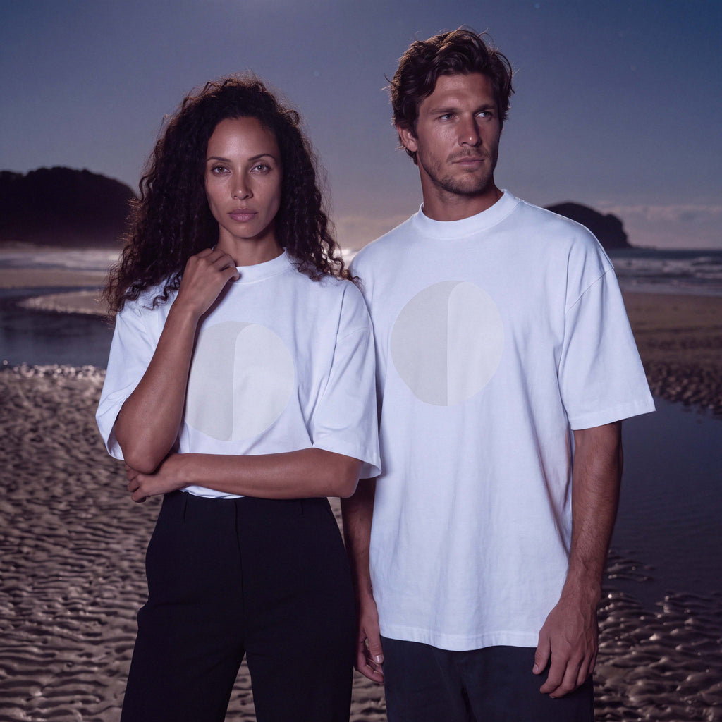 Sleeve and shoulder detail of the CIARA white organic cotton tee – Oldest Daughter, Byron Bay