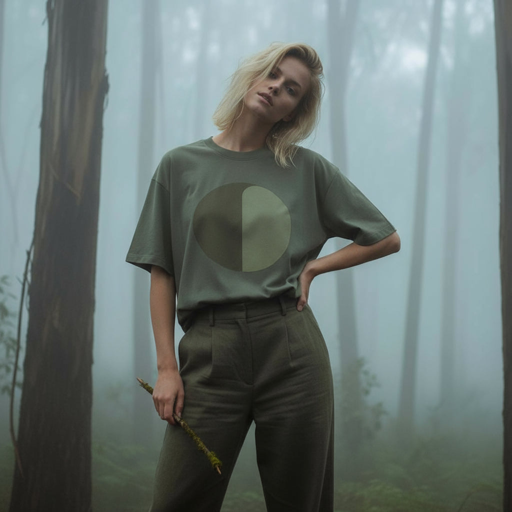 'Forest Guides' certified organic (extra-oversized) boyfriend tee – forest green (unisex) by Oldest Daughter