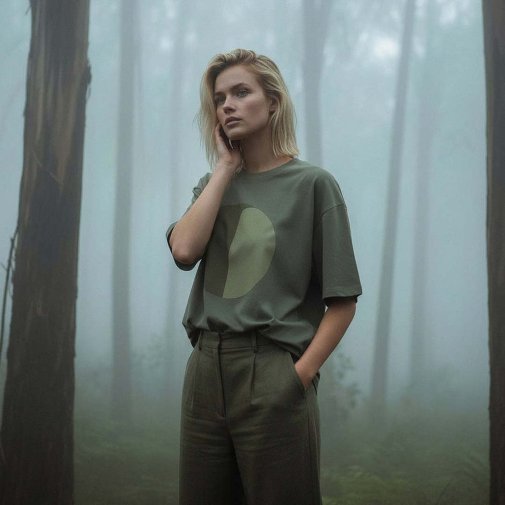 'Forest Guides' certified organic (extra-oversized) boyfriend tee – forest green (unisex) by Oldest Daughter