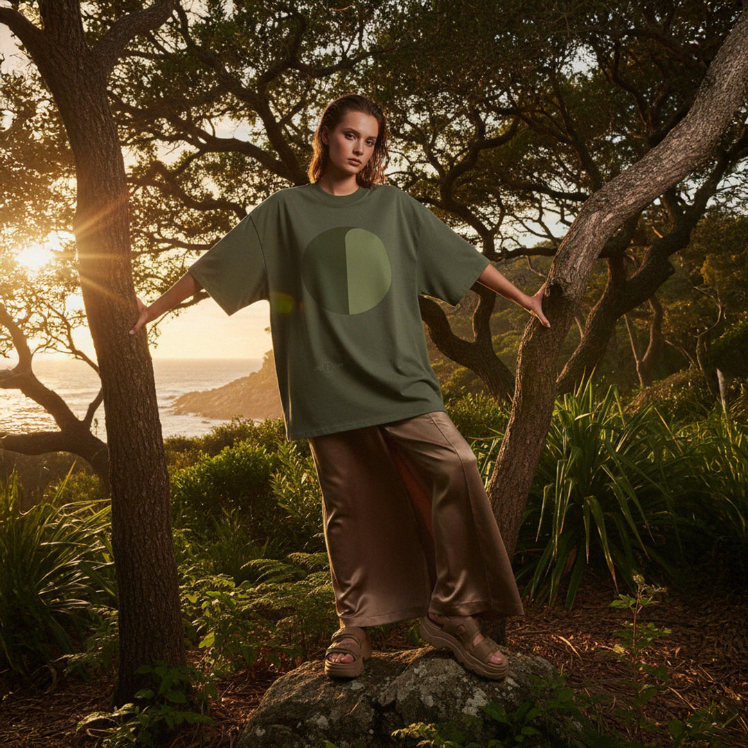 'Forest Guides' certified organic (extra-oversized) boyfriend tee – forest green (unisex) by Oldest Daughter