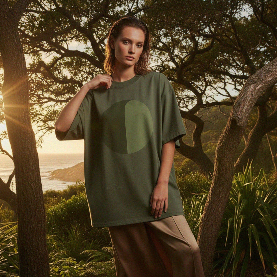 'Forest Guides' certified organic (extra-oversized) boyfriend tee – forest green (unisex) by Oldest Daughter