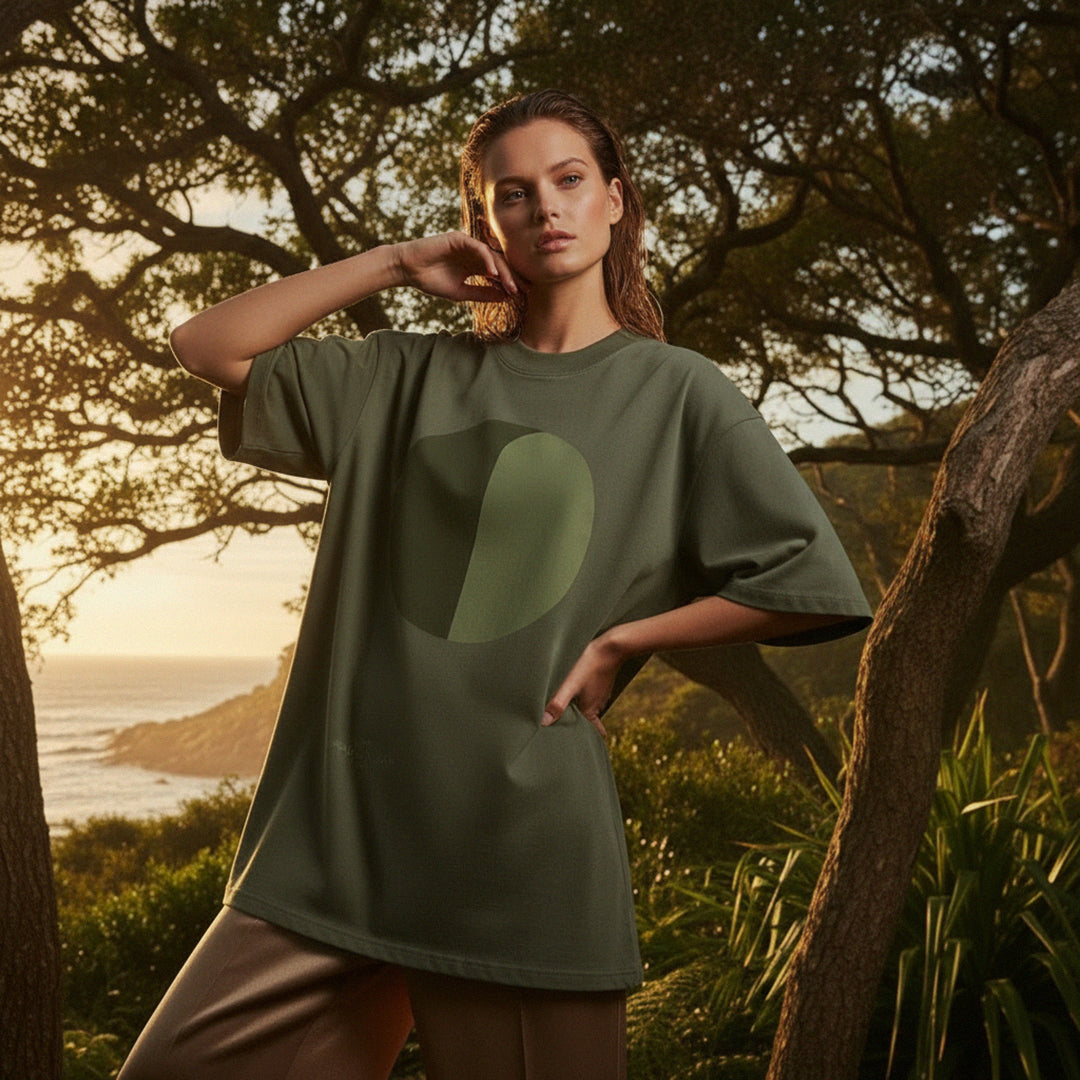 'Forest Guides' certified organic (extra-oversized) boyfriend tee – forest green (unisex) by Oldest Daughter