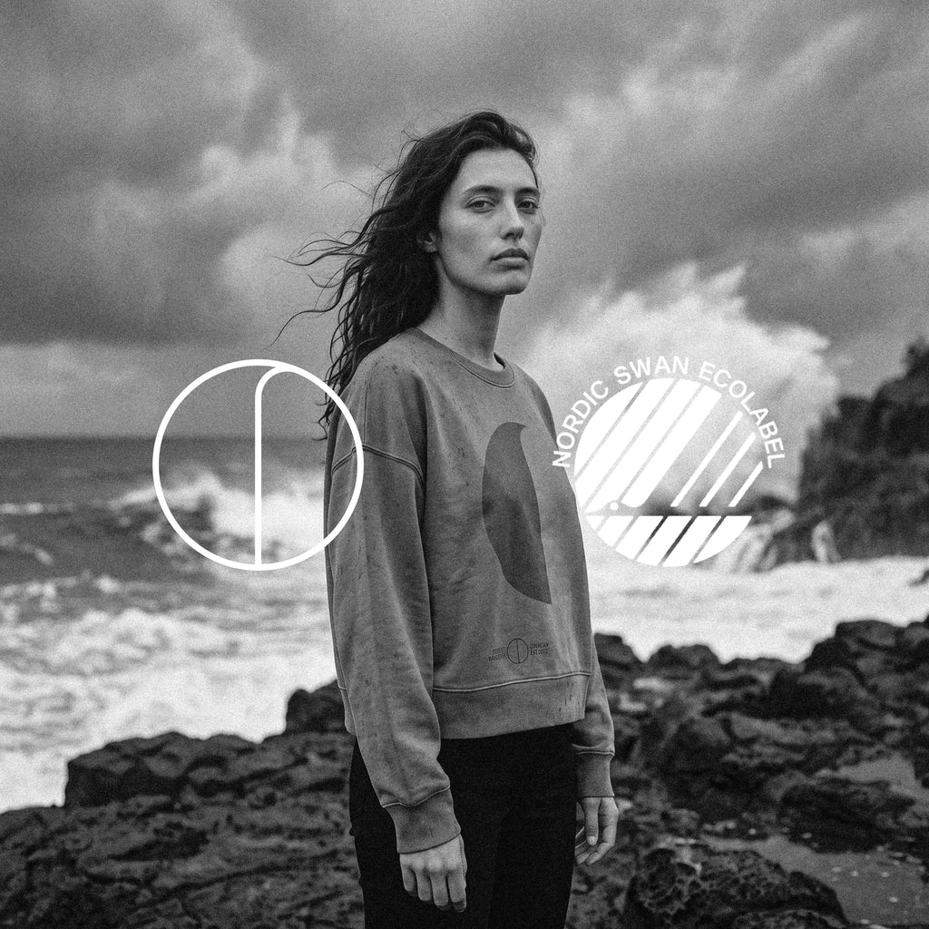 Full-length look at the storm blue-grey GAIL signature jumper – Oldest Daughter, Byron Bay