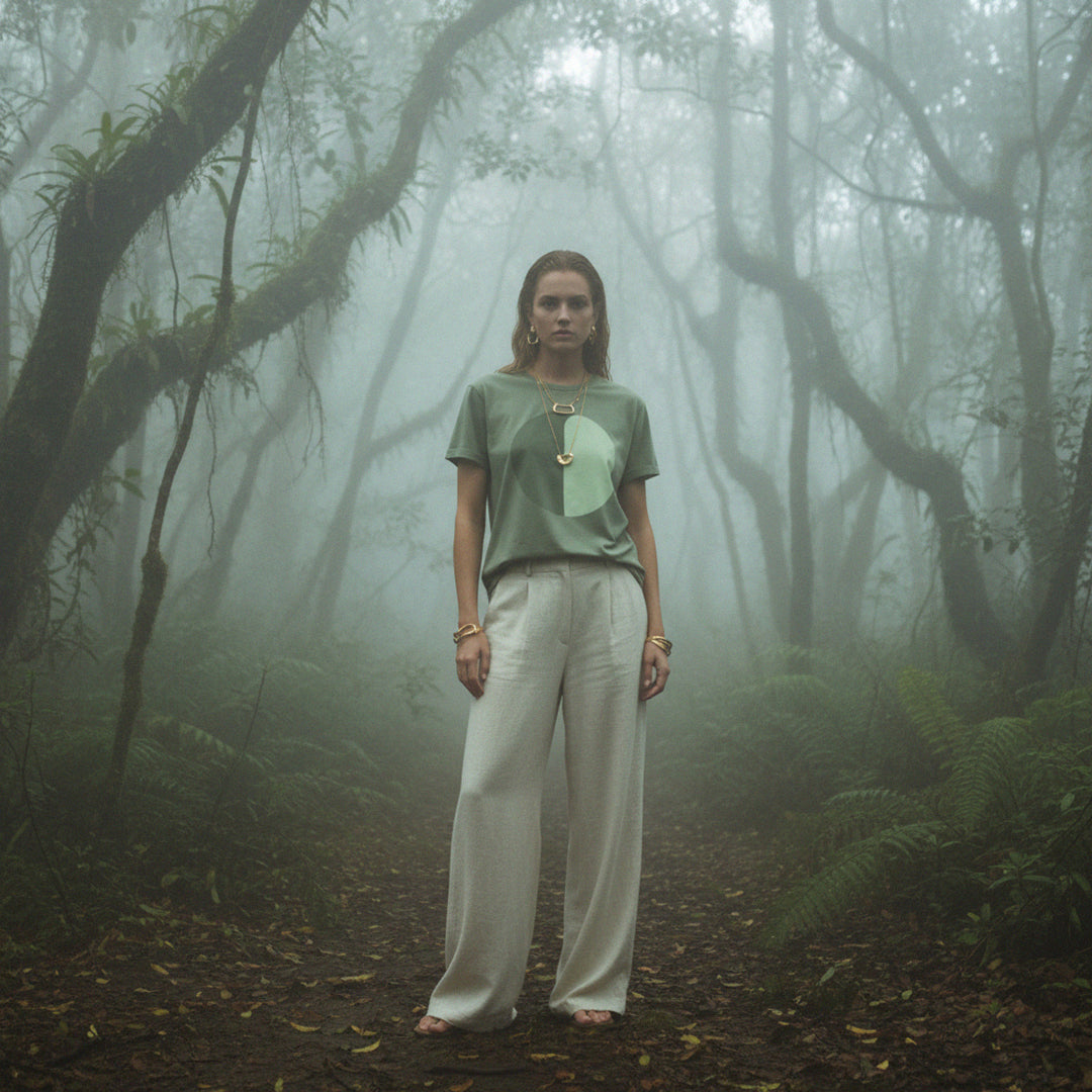 'Green Planet' certified organic (basic) tee – sage green (women) by Oldest Daughter