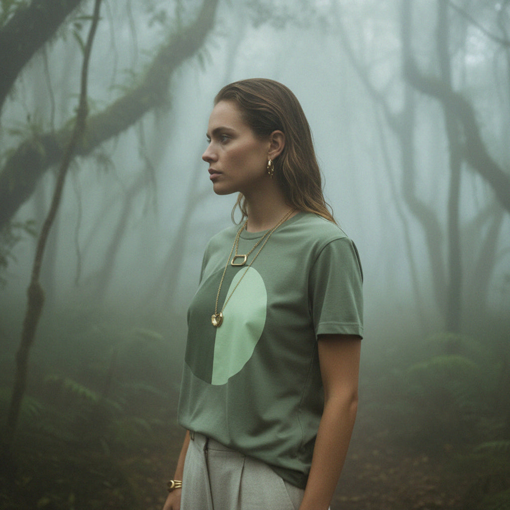 'Green Planet' certified organic (basic) tee – sage green (women) by Oldest Daughter