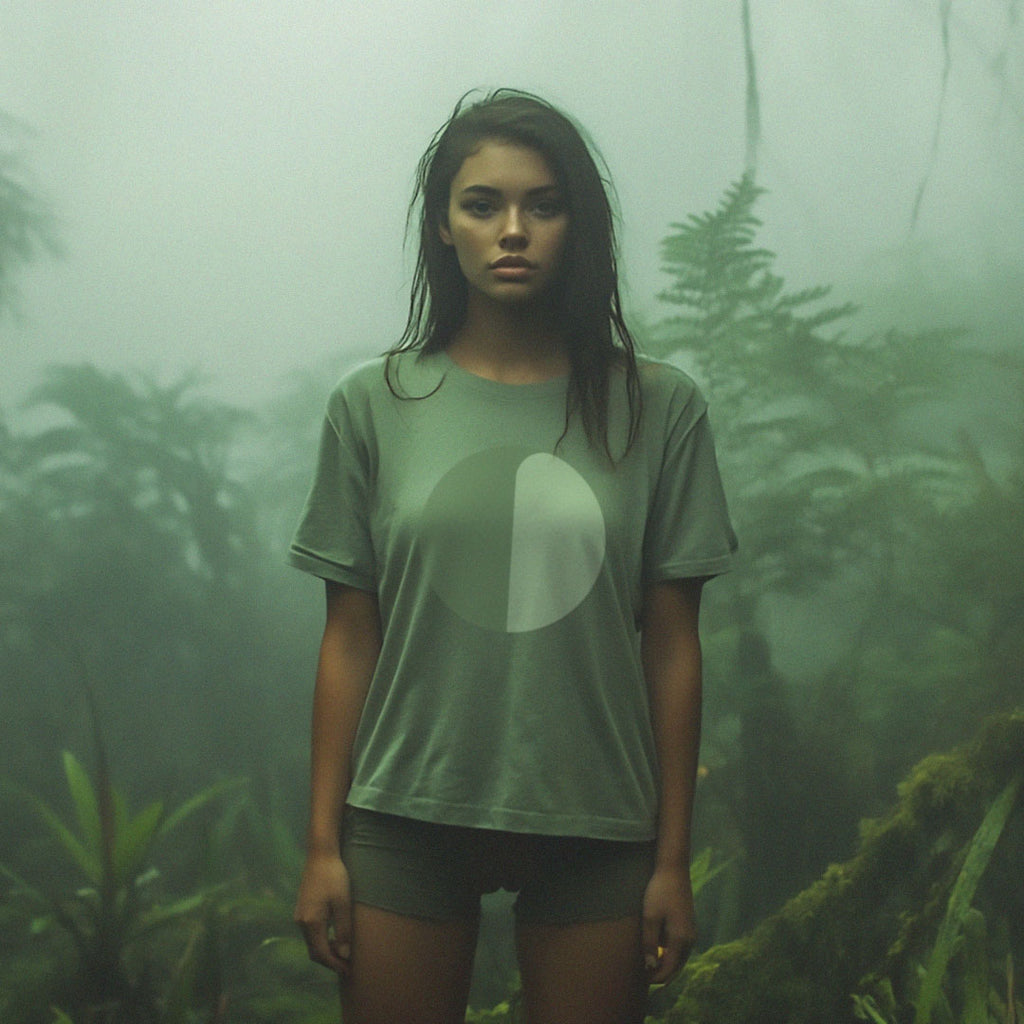 'Green Planet' certified organic basic tee – sage green (women) by Oldest Daughter