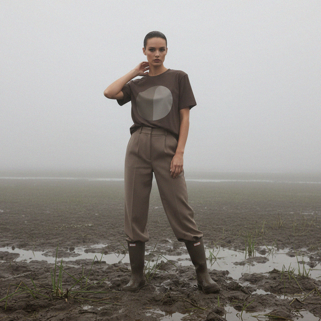 'Home Sweet' certified organic (basic) tee – chocolate brown (women) by Oldest Daughter