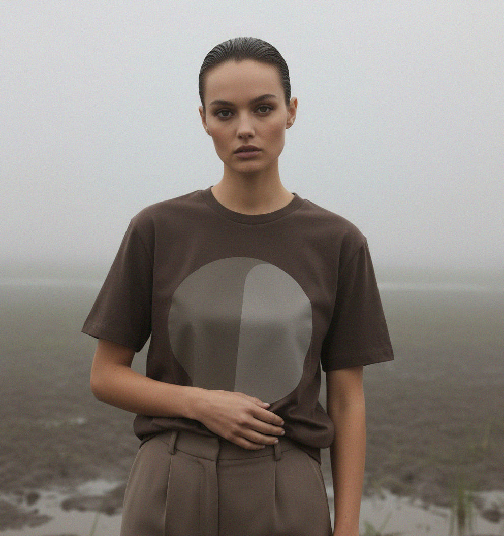 'Home Sweet' certified organic (basic) tee – chocolate brown (women) by Oldest Daughter