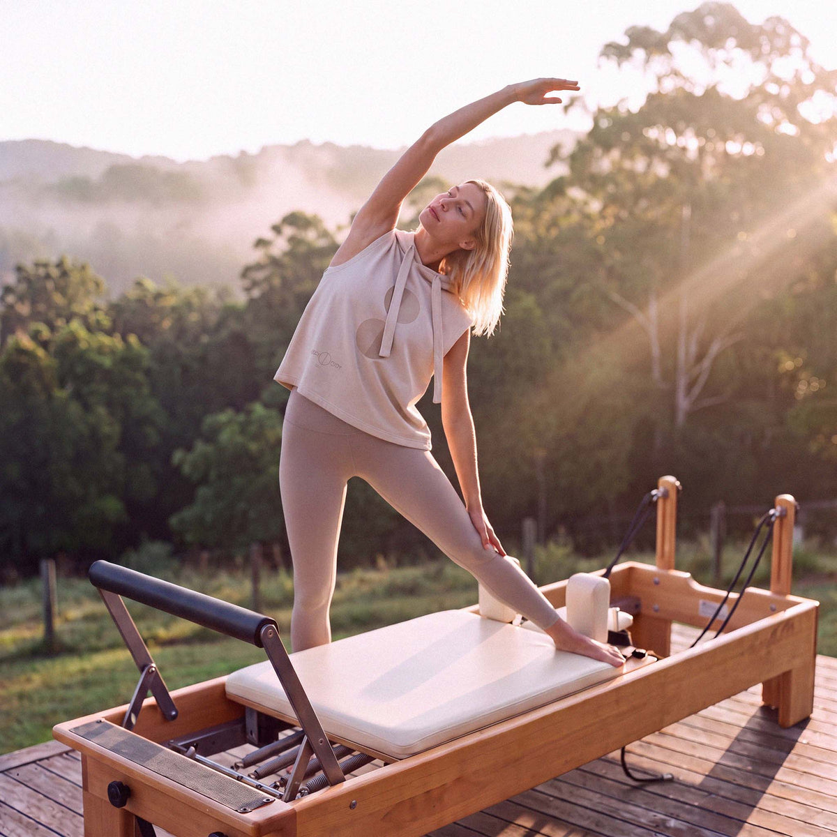 INES sleeveless hooded tank in heavyweight organic cotton, armhole detail – Oldest Daughter, Byron Bay