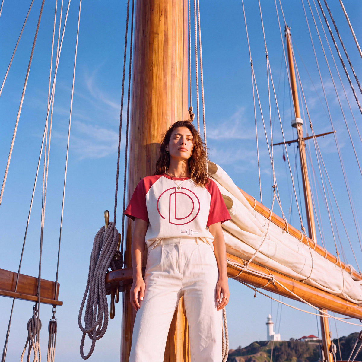 MABEL marshmallow organic cotton raglan tee styled with denim – Oldest Daughter, Byron Bay
