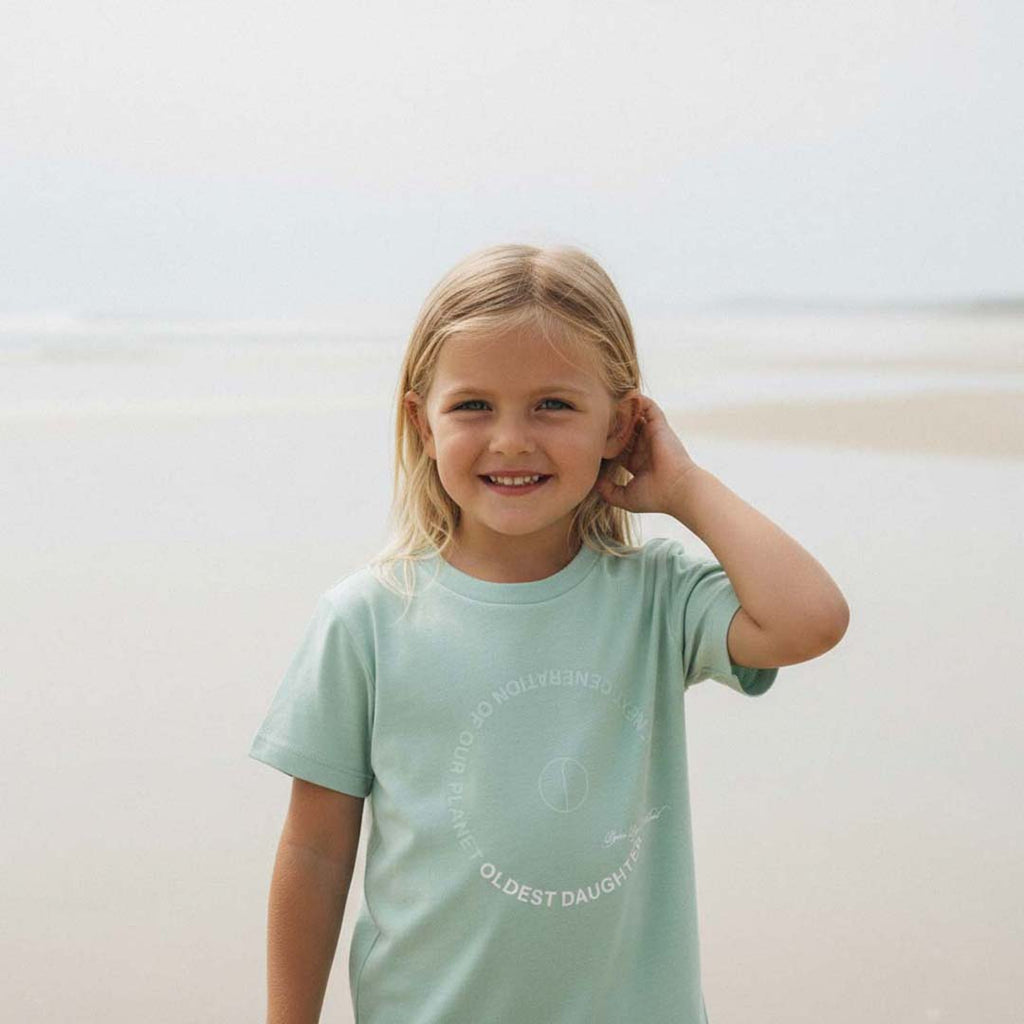 LIMITED EDITION (Pre-Order): 'Next Gen' certified organic (basic) tee – seafoam green (kids) by Oldest Daughter