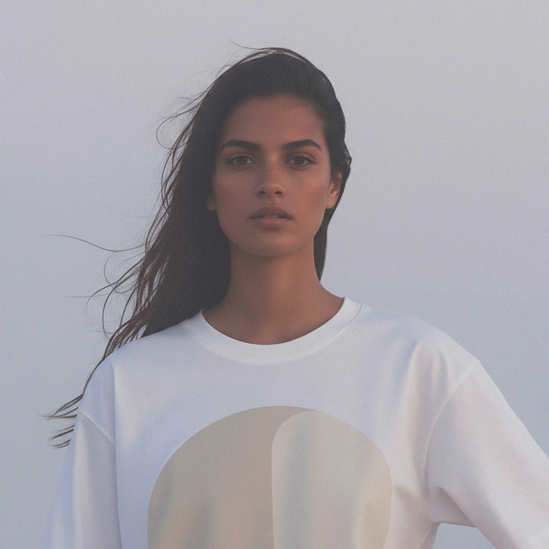 'Nothing is Black & White' certified organic (oversized) tee – white (women) by Oldest Daughter