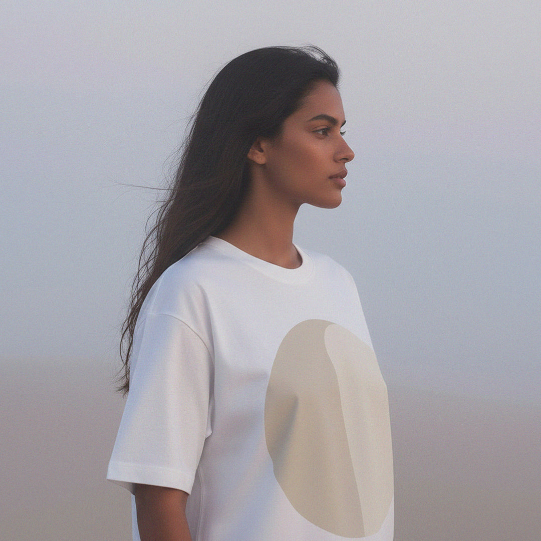 'Nothing is Black & White' certified organic (oversized) tee – white (women) by Oldest Daughter