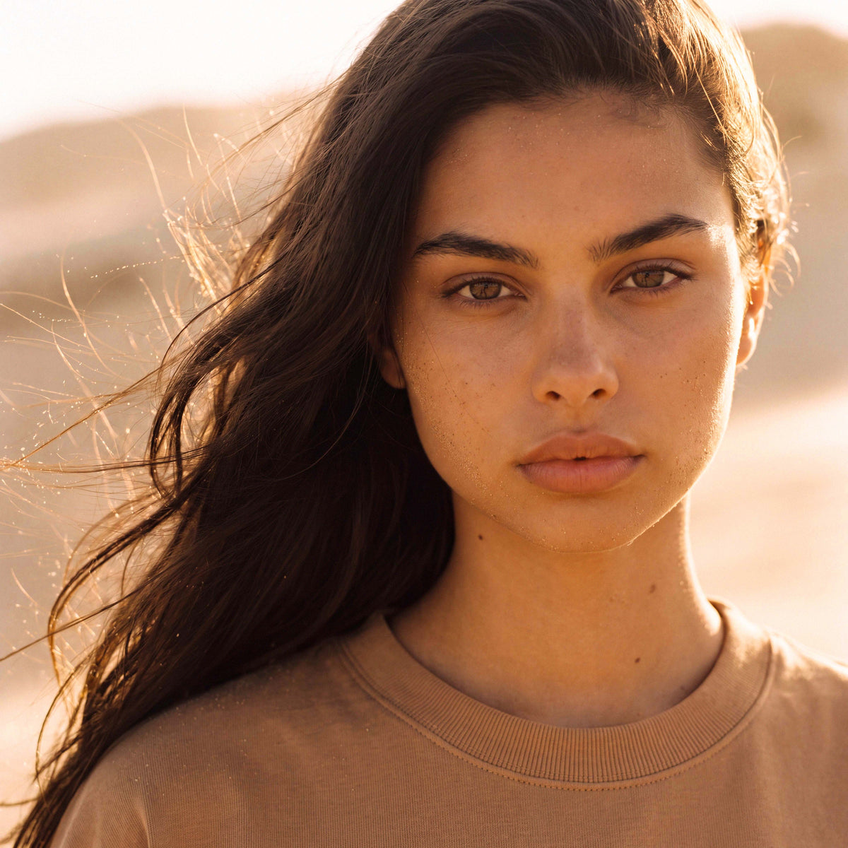 Close-up of the recycled and organic cotton fabric of the SANDI tee – Oldest Daughter, Byron Bay