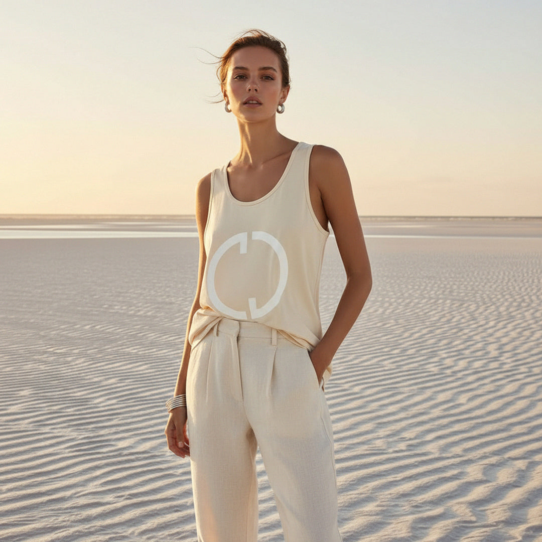 'Sands of Time' Certified Organic (extra-oversized) boyfriend tank top (unisex) - natural by Oldest Daughter