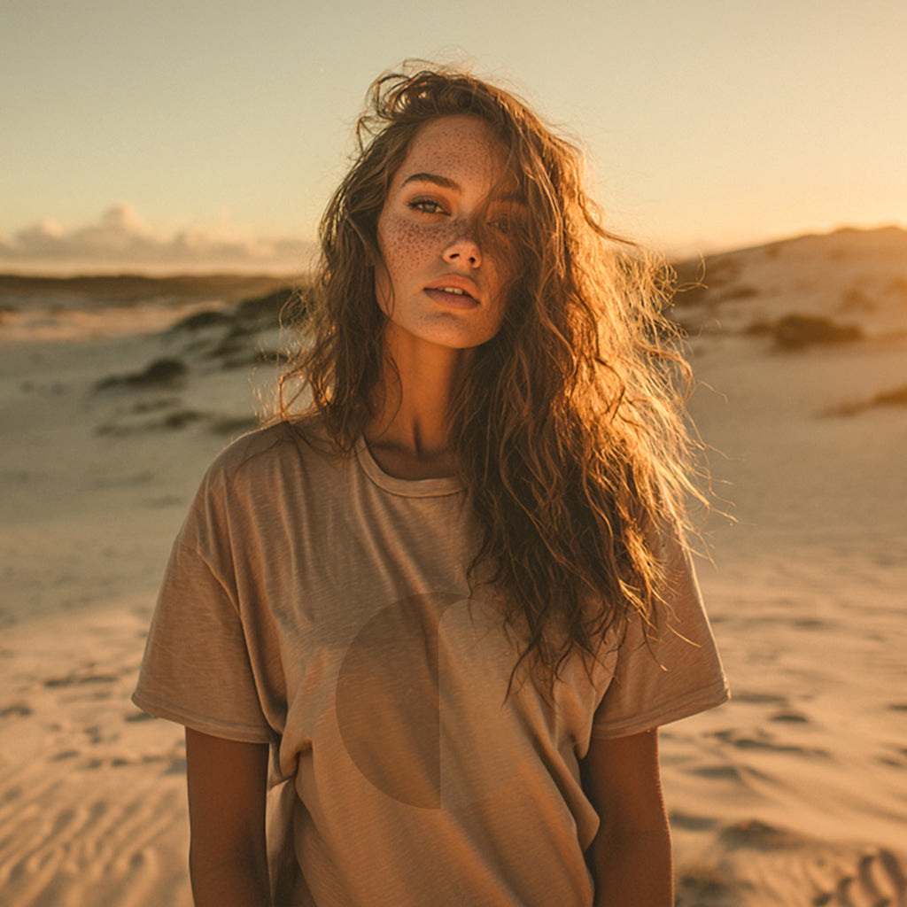 'Sandy' certified organic (basic) tee – sand (women) by Oldest Daughter