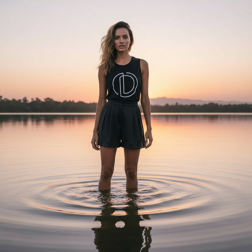 PRE-ORDER: 'Saturn Return' Certified Organic (basic) tank top (women) - black by Oldest Daughter