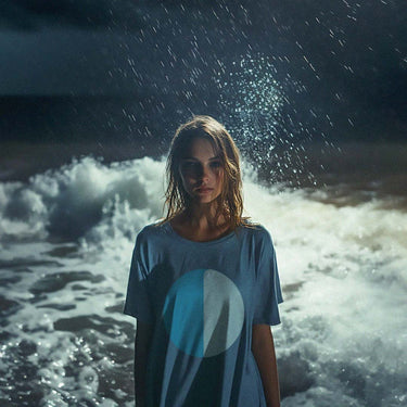 'Soul of the Sea' certified organic relaxed tee – storm blue (women) by Oldest Daughter