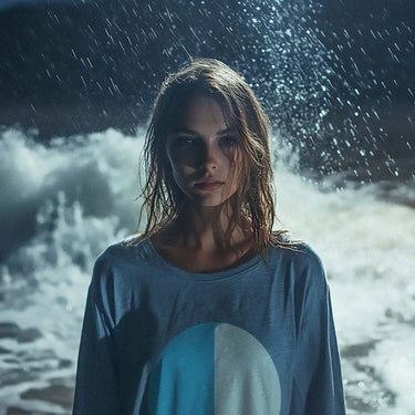 'Soul of the Sea' certified organic relaxed tee – storm blue (women) by Oldest Daughter