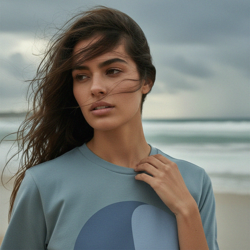 PRE-ORDER: 'Southerly' certified organic (basic) tee – storm blue (women) by Oldest Daughter