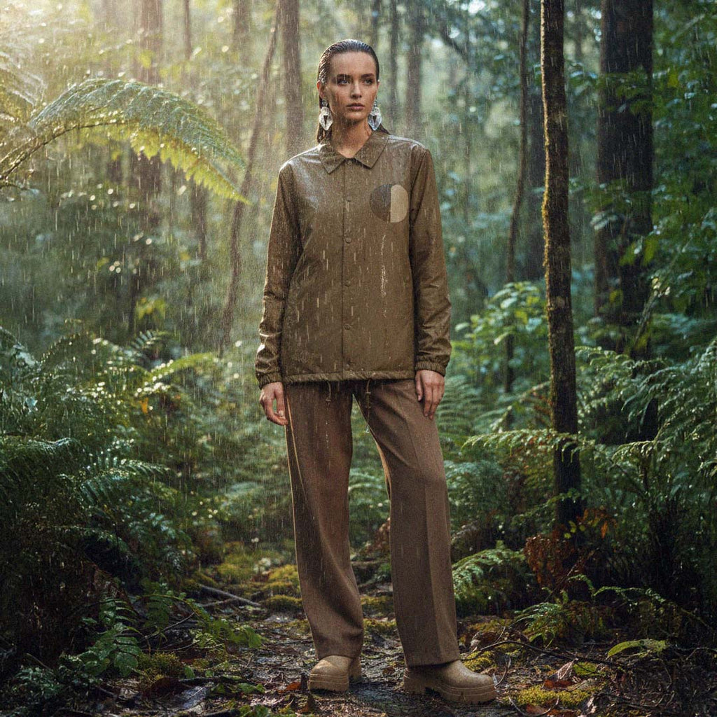 LIMITED RELEASE (Pre-order): 'Sun Shower' certified 100% recycled polyester jacket (women) - khaki by Oldest Daughter