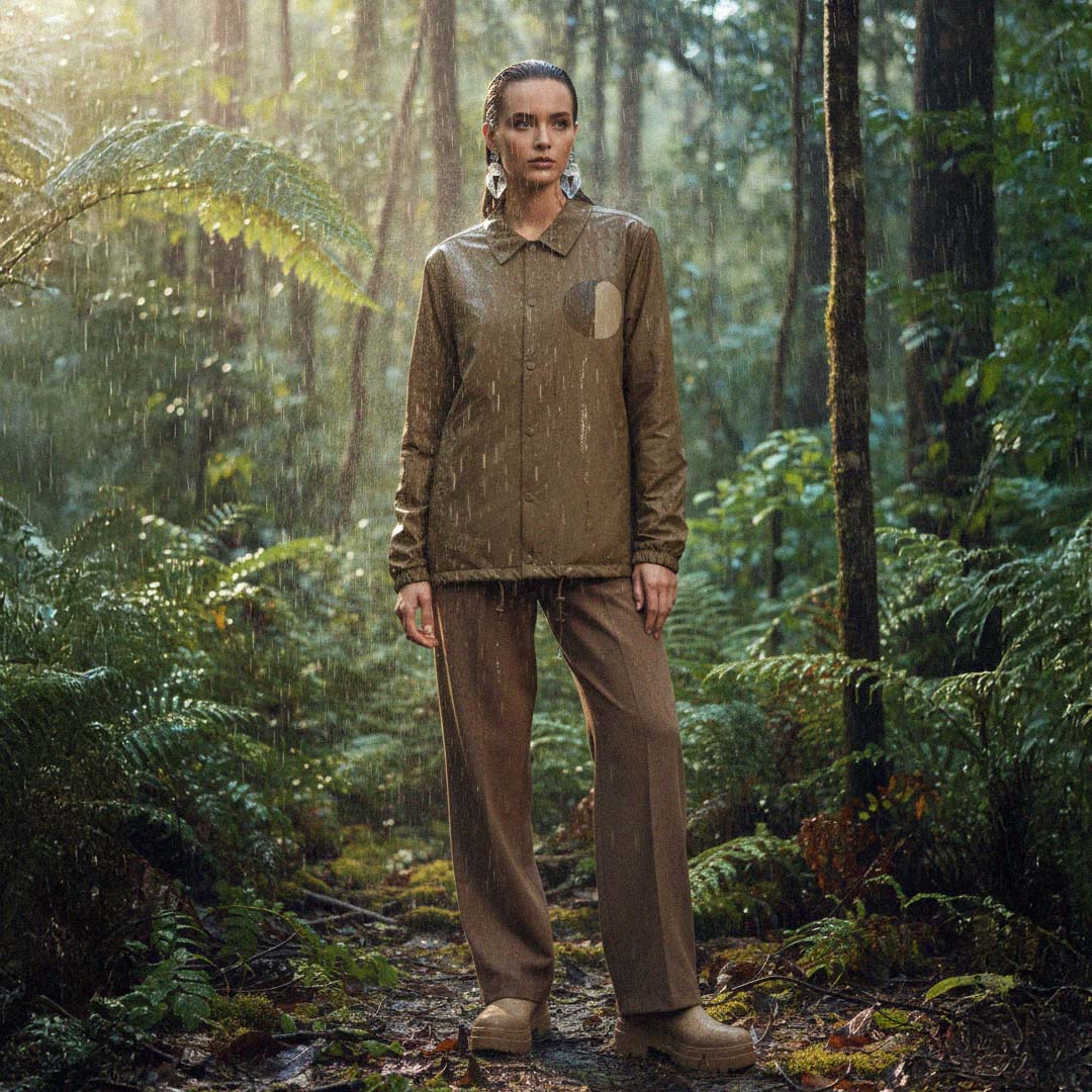 LIMITED RELEASE (Pre-order): 'Sun Shower' certified 100% recycled polyester jacket (women) - khaki by Oldest Daughter