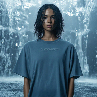 'Withstand the Storm' certified organic relaxed tee – storm blue (unisex) by Oldest Daughter