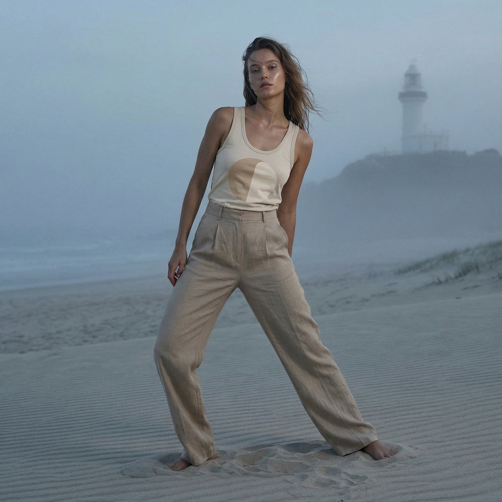 'With the Flow' certified organic (fitted) tank top (women) - natural by Oldest Daughter