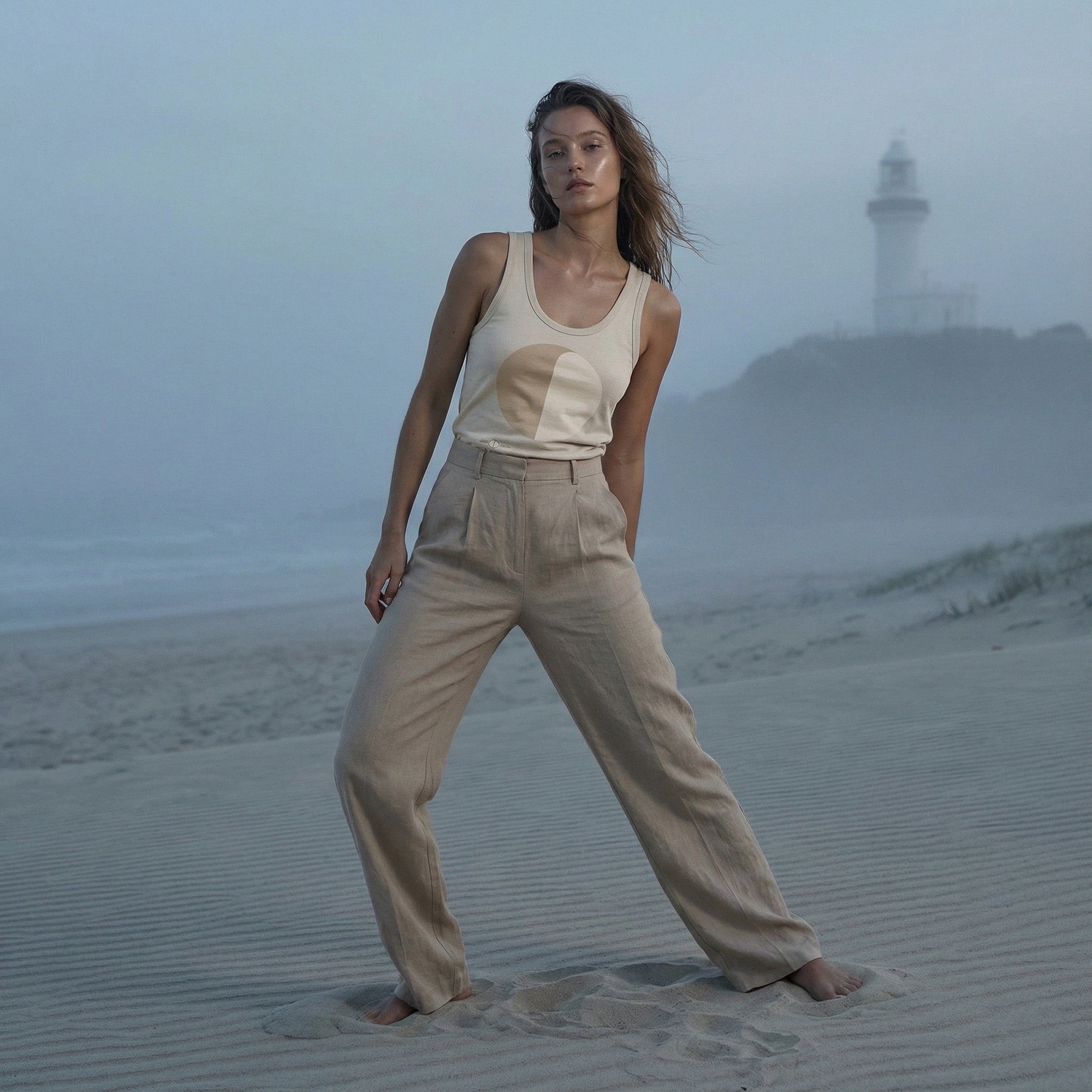 'With the Flow' certified organic (fitted) tank top (women) - natural by Oldest Daughter