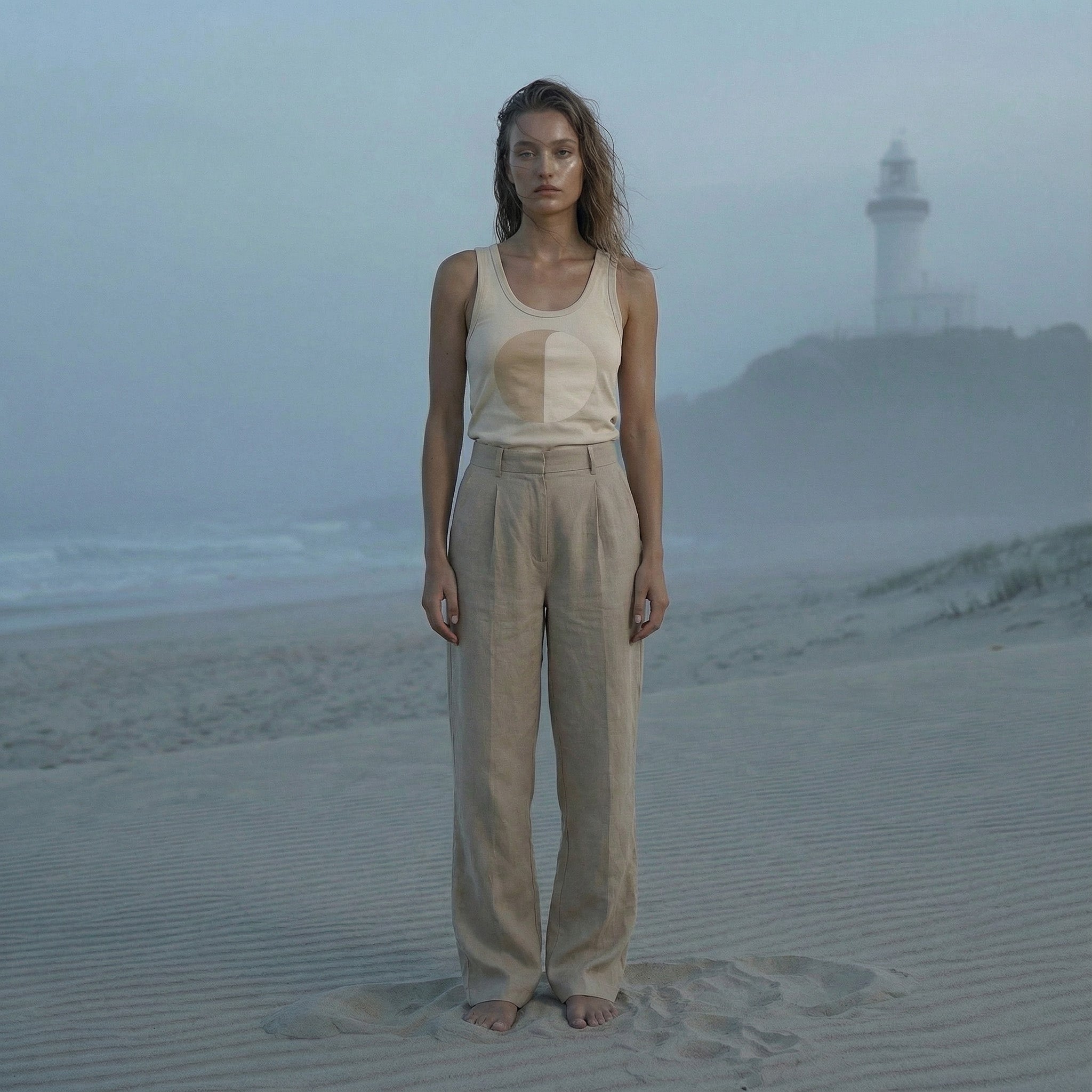 'With the Flow' certified organic (fitted) tank top (women) - natural by Oldest Daughter